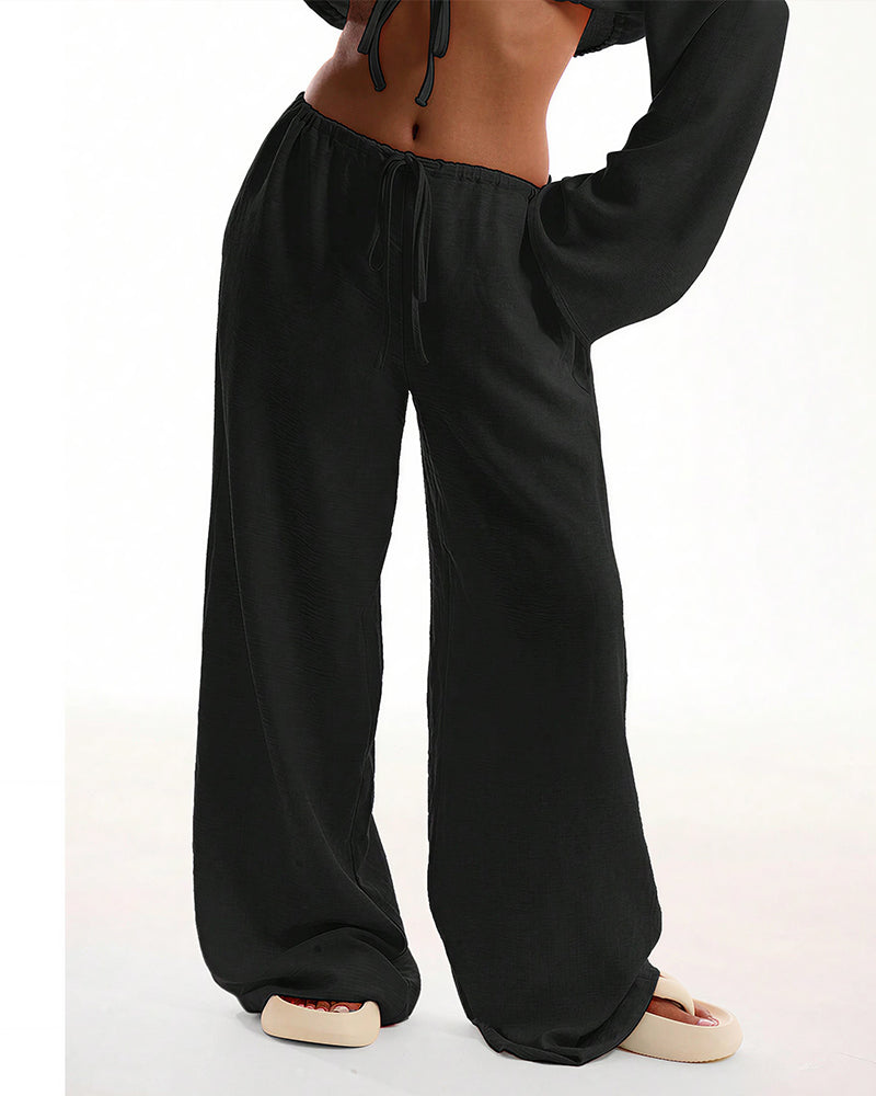 Curvvvy™ Casual Wide Leg Sweatpants Drawstring Lounge Pants