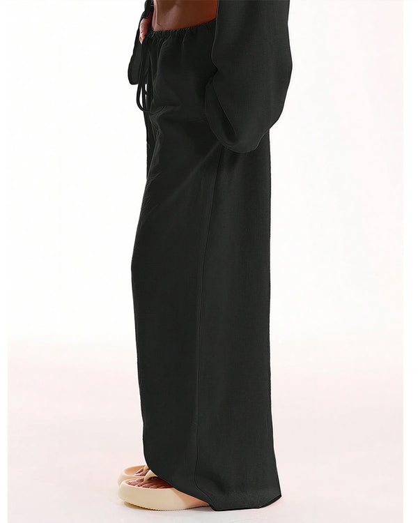 Curvvvy™ Casual Wide Leg Sweatpants Drawstring Lounge Pants