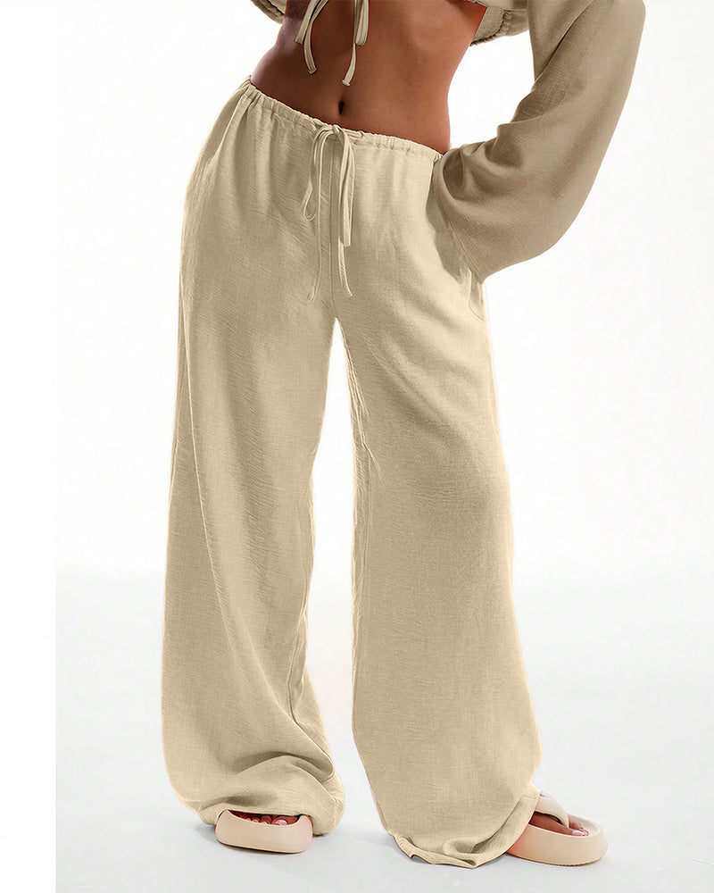 Curvvvy™ Casual Wide Leg Sweatpants Drawstring Lounge Pants