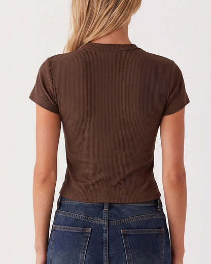 Curvvvy™ Top Casual de Manga Larga con Ribete de Encaje
