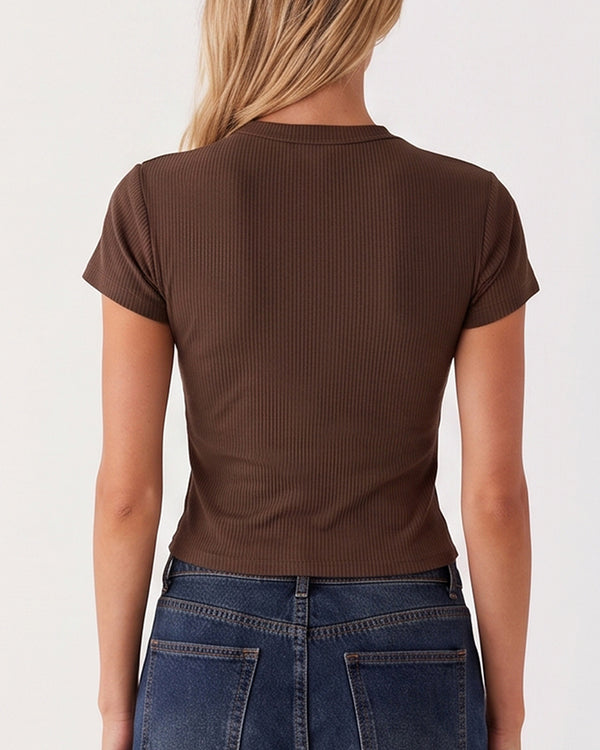 Curvvvy™ Top Casual de Manga Larga con Ribete de Encaje
