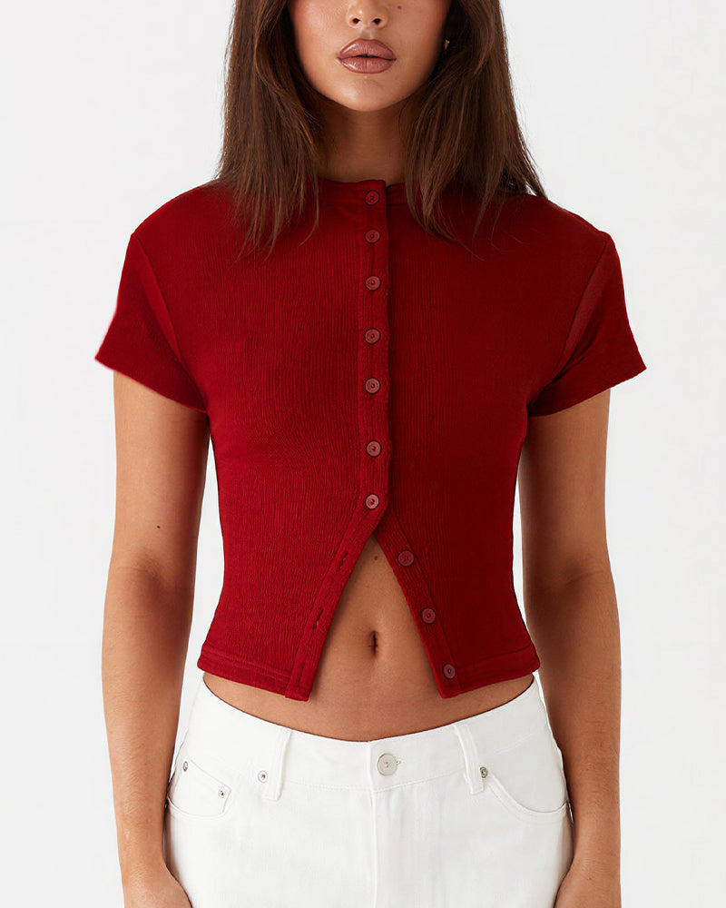 Curvvvy™ Top Casual de Manga Larga con Ribete de Encaje