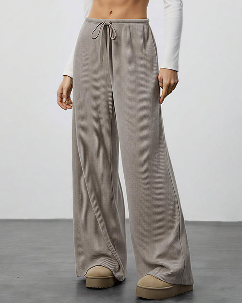 Curvvvy™ Drape Wide Leg Drawstring Lounge Pants