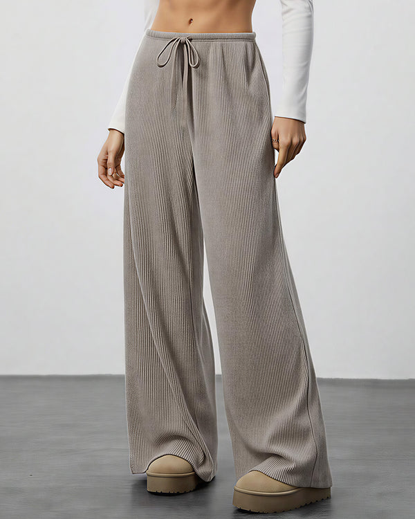 Curvvvy™ Drape Wide Leg Drawstring Lounge Pants