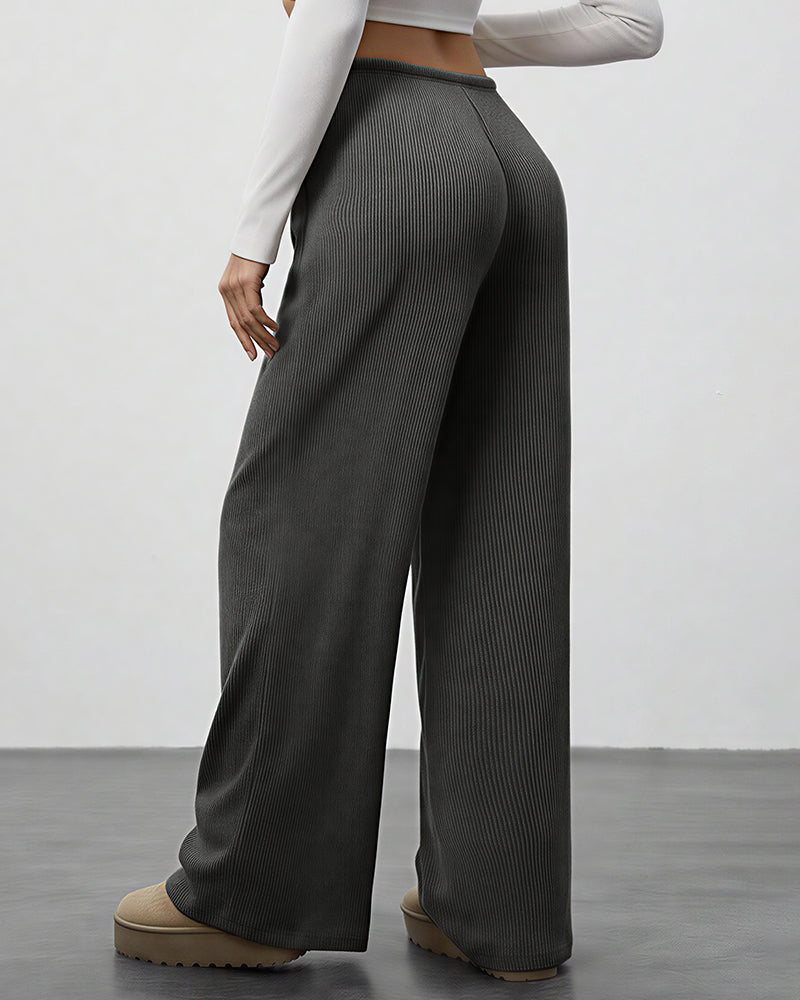 Curvvvy™ Drape Wide Leg Drawstring Lounge Pants