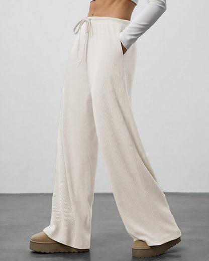 Curvvvy™ Drape Wide Leg Drawstring Lounge Pants