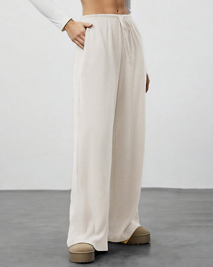 Curvvvy™ Drape Wide Leg Drawstring Lounge Pants