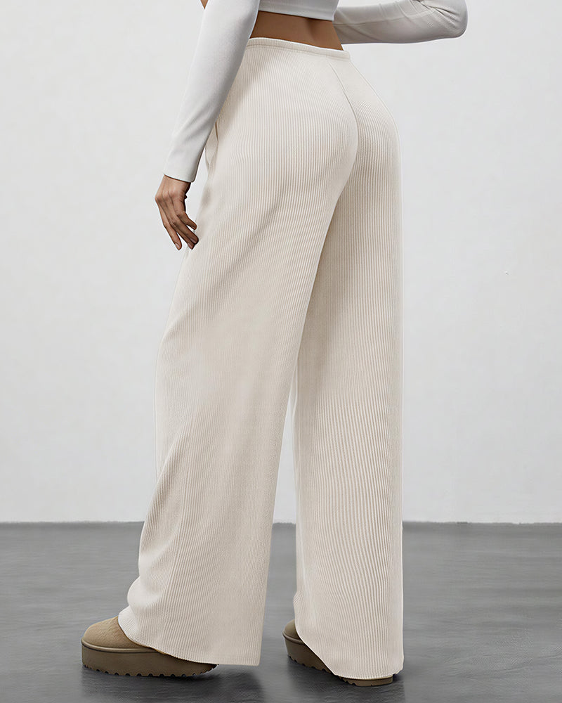 Curvvvy™ Drape Wide Leg Drawstring Lounge Pants