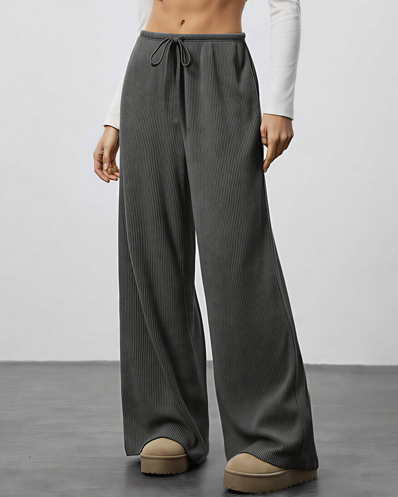 Curvvvy™ Drape Wide Leg Drawstring Lounge Pants