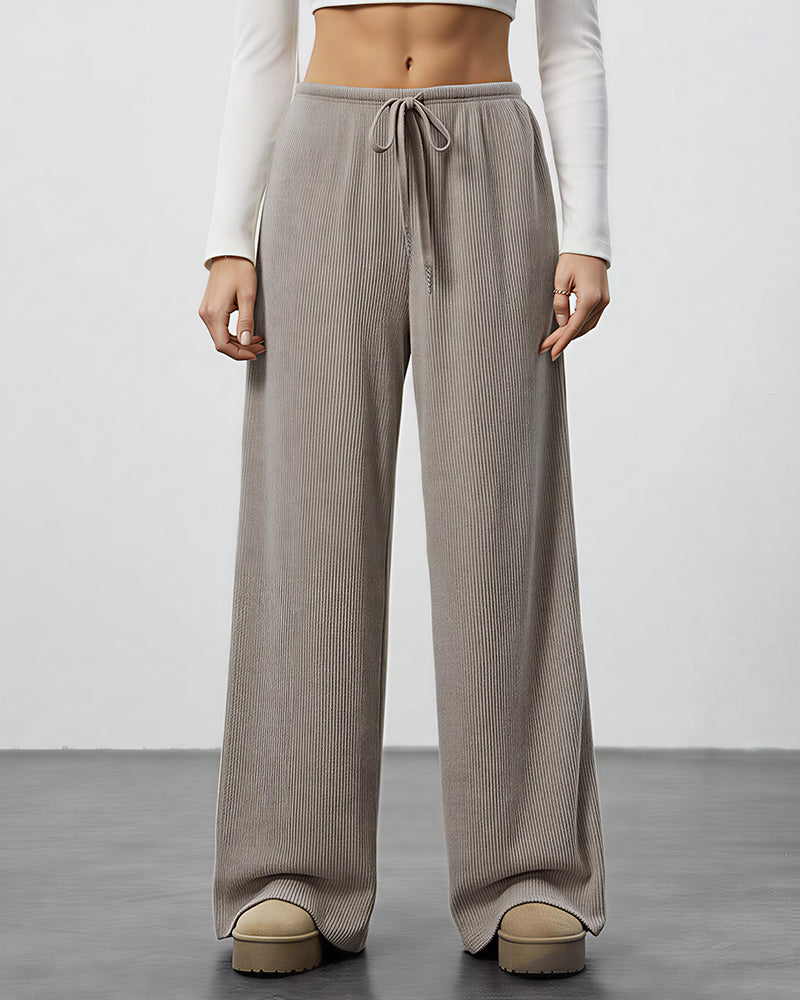 Curvvvy™ Drape Wide Leg Drawstring Lounge Pants