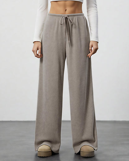 Curvvvy™ Drape Wide Leg Drawstring Lounge Pants