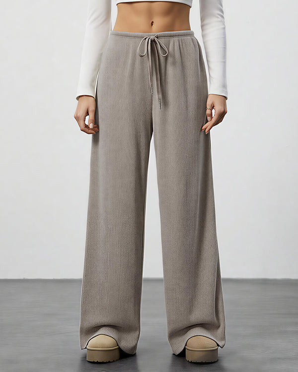 Curvvvy™ Drape Wide Leg Drawstring Lounge Pants