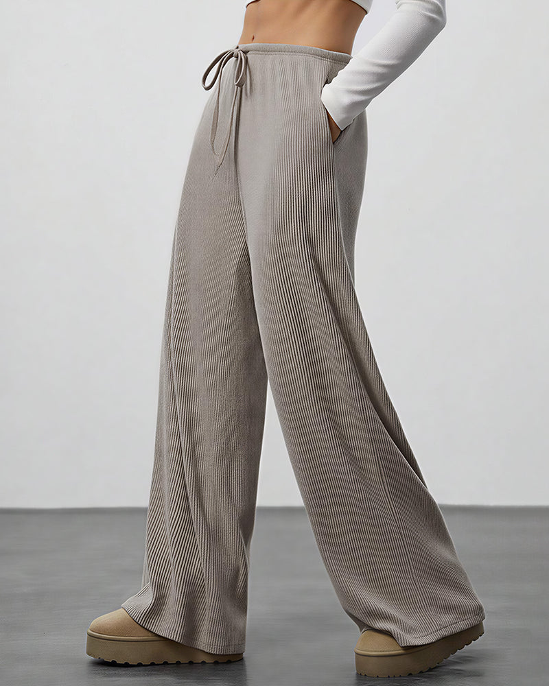 Curvvvy™ Drape Wide Leg Drawstring Lounge Pants