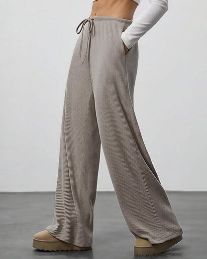 Curvvvy™ Drape Wide Leg Drawstring Lounge Pants