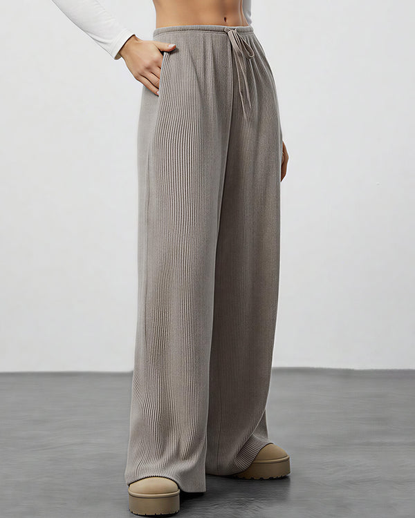 Curvvvy™ Drape Wide Leg Drawstring Lounge Pants