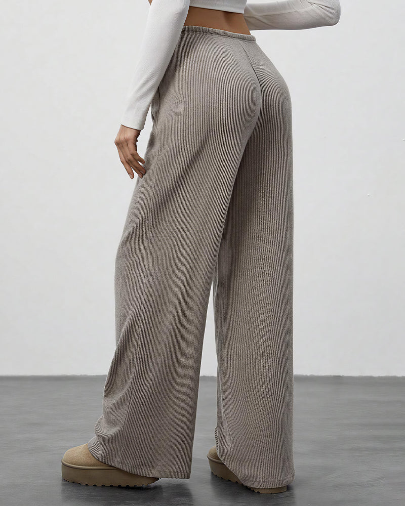 Curvvvy™ Drape Wide Leg Drawstring Lounge Pants