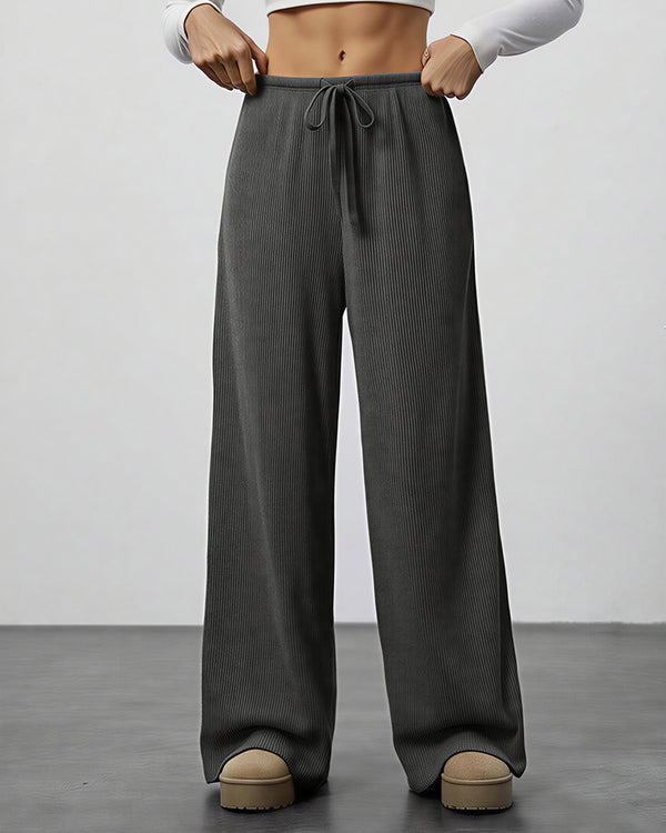 Curvvvy™ Drape Wide Leg Drawstring Lounge Pants