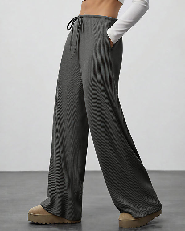 Curvvvy™ Drape Wide Leg Drawstring Lounge Pants