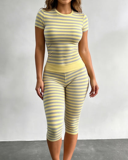 Curvvvy™ Completo Casual con Top con Spalle Scoperte e Pantaloni Ampi