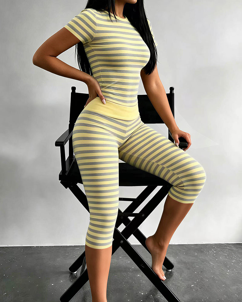 Curvvvy™ Completo Casual con Top con Spalle Scoperte e Pantaloni Ampi
