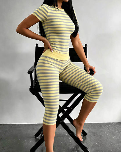 Curvvvy™ Completo Casual con Top con Spalle Scoperte e Pantaloni Ampi
