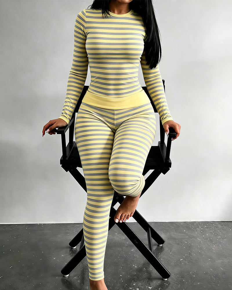 Curvvvy™ Completo Casual con Top con Spalle Scoperte e Pantaloni Ampi