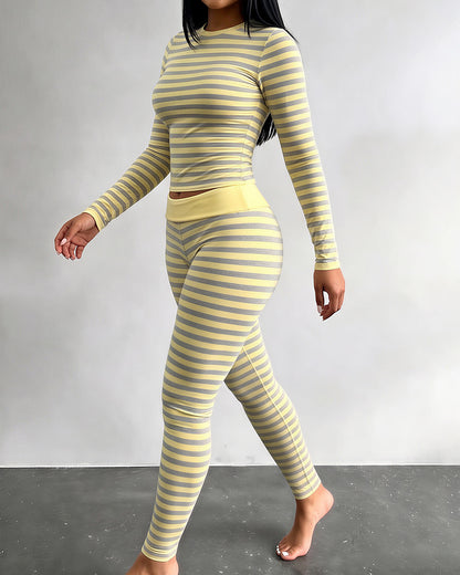 Curvvvy™ Completo Casual con Top con Spalle Scoperte e Pantaloni Ampi