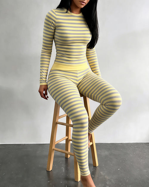 Curvvvy™ Completo Casual con Top con Spalle Scoperte e Pantaloni Ampi