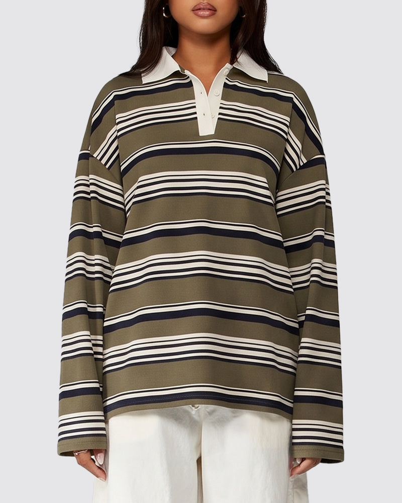 Curvvvy™ Sweat Col V Décontracté à Manches Longues avec Poche