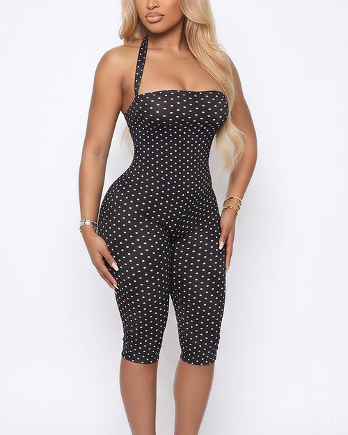 Curvvvy™ Eleganter schwarzer Playsuit in schmaler Passform