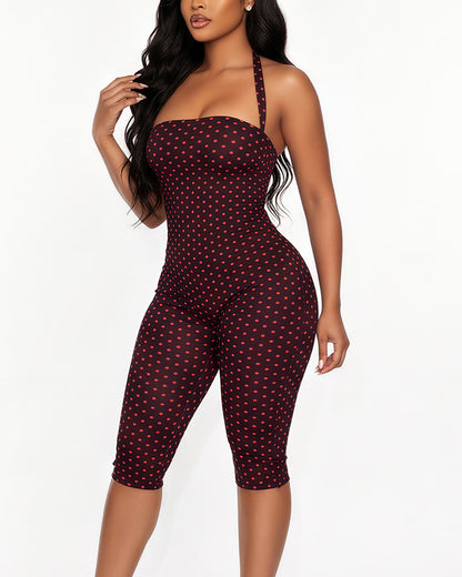 Curvvvy™ Eleganter schwarzer Playsuit in schmaler Passform