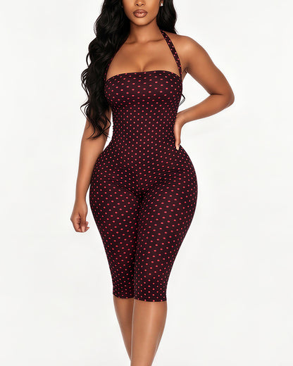Curvvvy™ Eleganter schwarzer Playsuit in schmaler Passform
