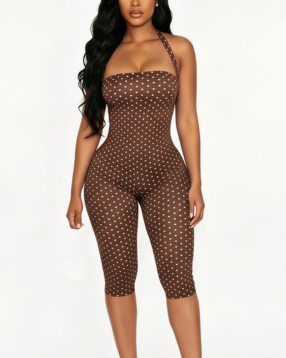 Curvvvy™ Eleganter schwarzer Playsuit in schmaler Passform