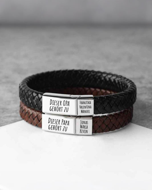 Curvvvy® Custom Personalized Vintage Braided Leather Bracelet