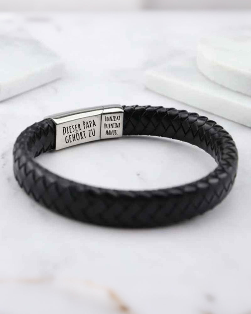 Curvvvy® Custom Personalized Vintage Braided Leather Bracelet