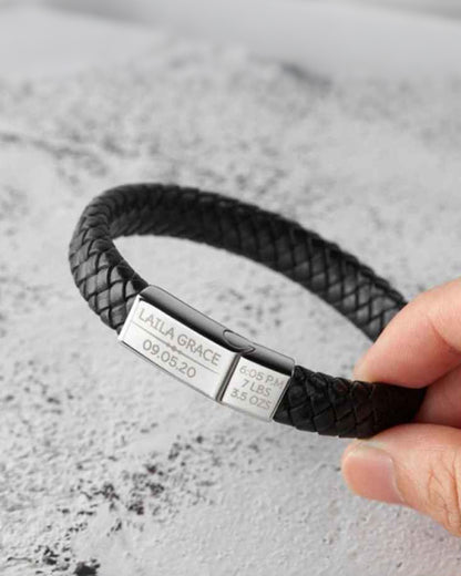 Curvvvy® Custom Personalized Vintage Braided Leather Bracelet