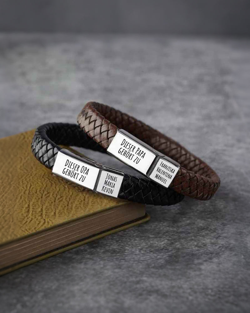 Curvvvy® Custom Personalized Vintage Braided Leather Bracelet