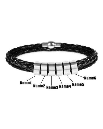Curvvvy® Personalized Men's Braided Leather Wrap Bracelet