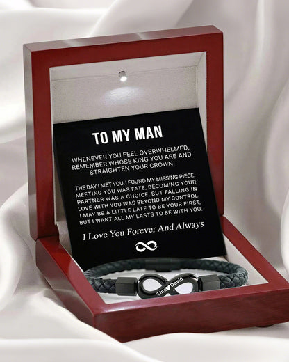 Curvvvy® Custom Men's Braided Leather Bracelet Gift Box