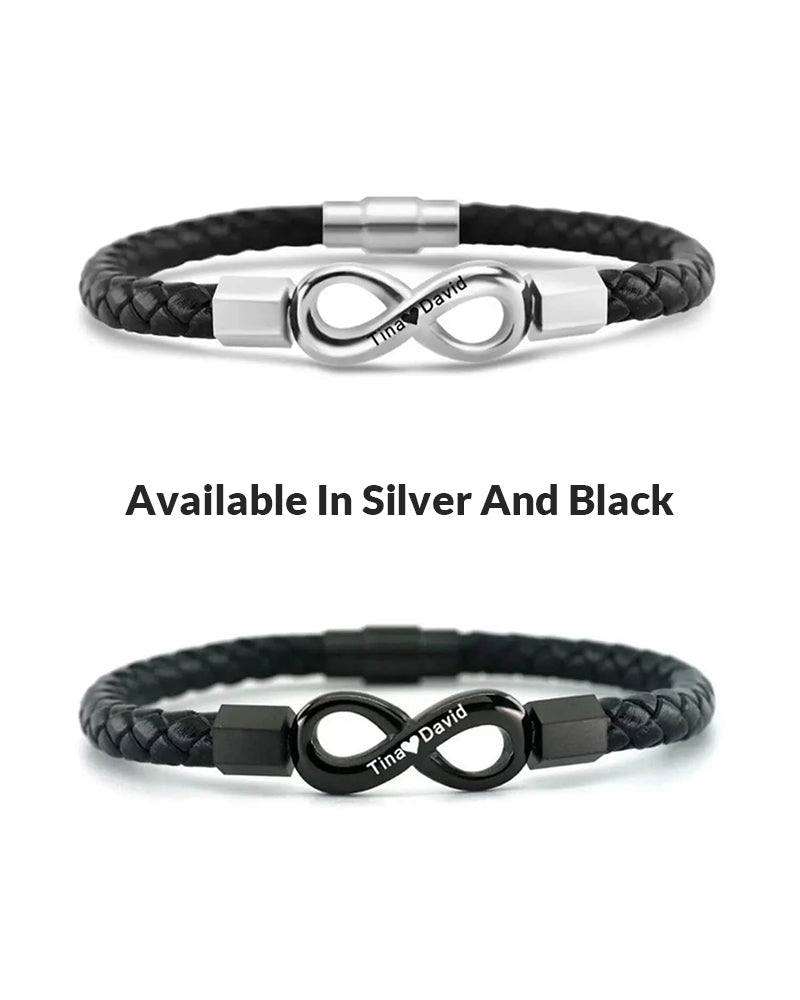 Curvvvy® Custom Men's Braided Leather Bracelet Gift Box