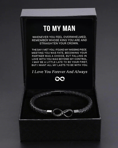 Curvvvy® Custom Men's Braided Leather Bracelet Gift Box