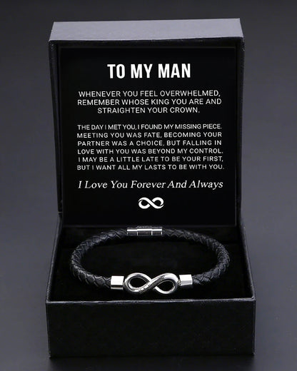 Curvvvy® Custom Men's Braided Leather Bracelet Gift Box