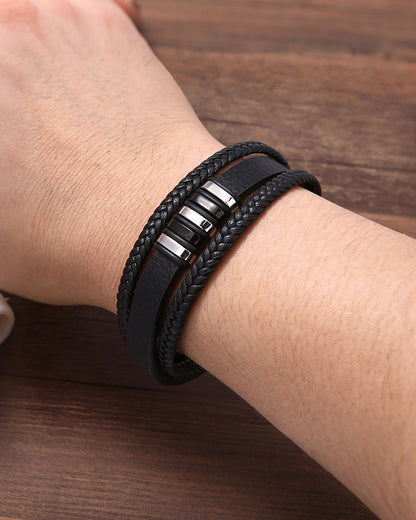 Curvvvy® Custom Multi-Layer Braided Leather Bracelet