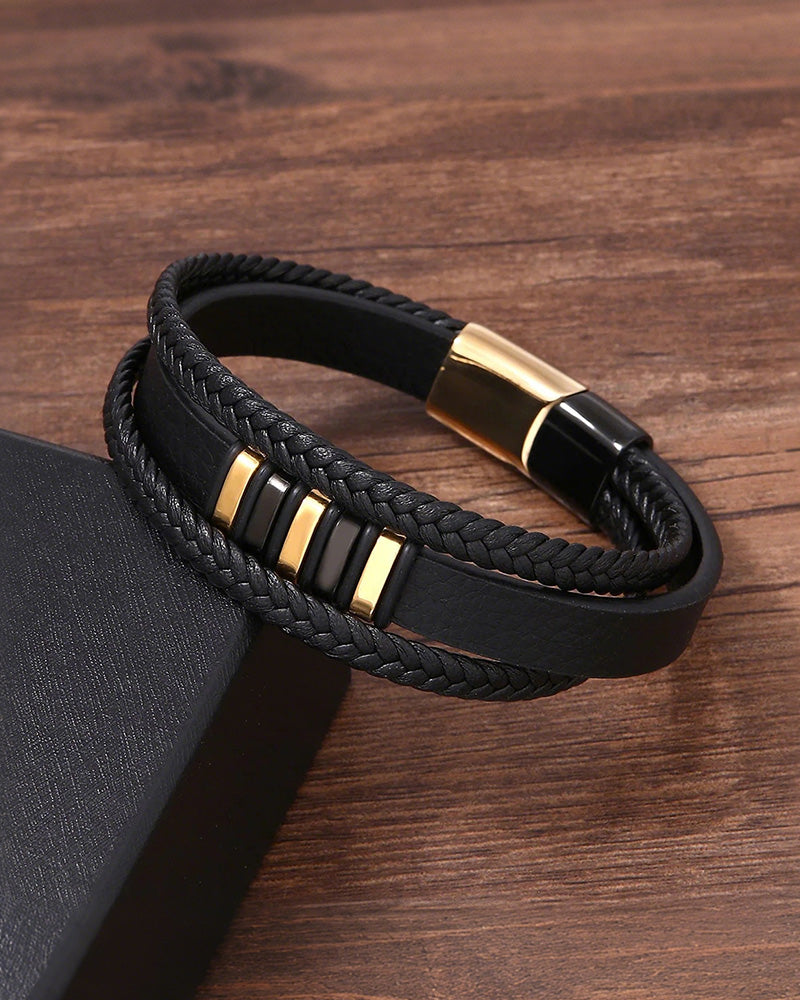 Curvvvy® Custom Multi-Layer Braided Leather Bracelet