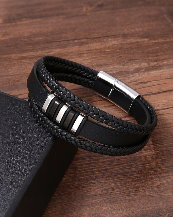 Curvvvy® Custom Multi-Layer Braided Leather Bracelet