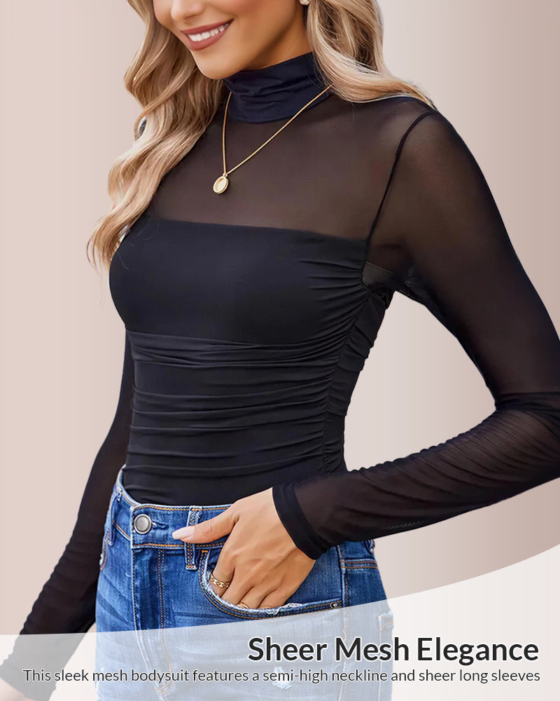 Curvvvy® CurveFlex - Turtle Neck Long Sleeve Shapewear Bodysuit Curvvvy-US
