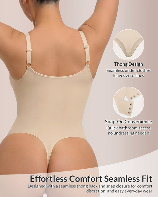 Curvvvy® Seamless Heart-Neck Thong Bodysuit
