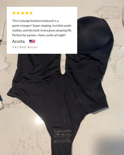 Curvvvy® U-Plunge Backless Shapewear Bodysuit
