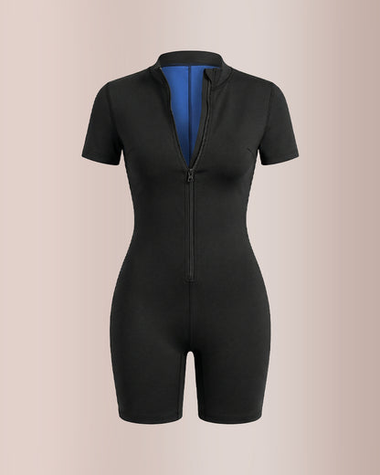 Curvvvy® Short Sleeve Compression Workout Romper