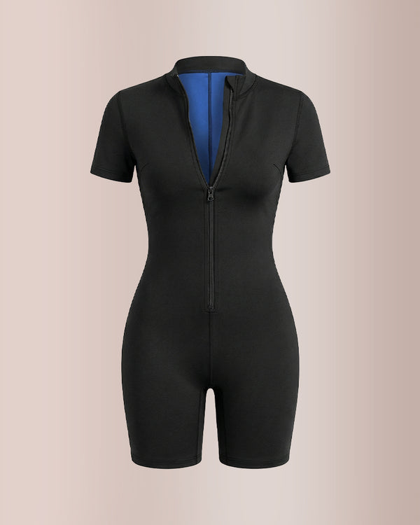 Curvvvy® Short Sleeve Compression Workout Romper